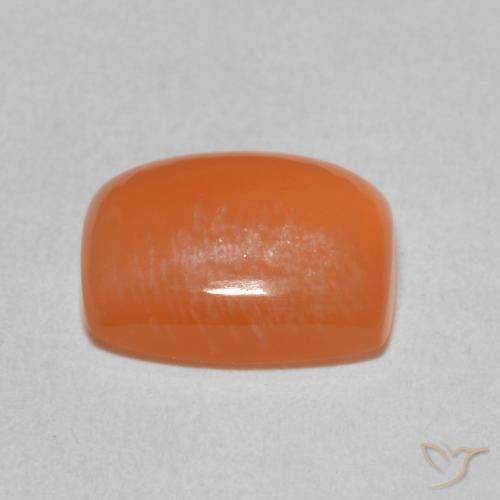 Moonstone Gemstone in 9 x 7 mm (calibrated) Size for Sale, Moonstone Stone in Reddish Orange Color