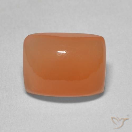 2.35ct Natural Light Reddish Orange Moonstone, Cushion, Translucent