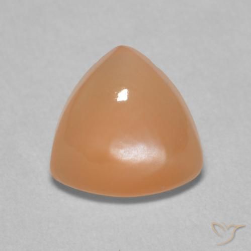 1.48ct Natural Medium Light-Orange Moonstone, Trillion, Translucent