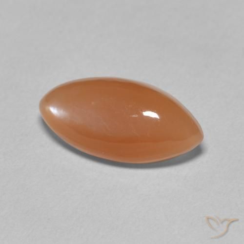3.03 ct Orange Moonstone Stone, Natural Moonstone in Marquise Cabochon Shape for Sale