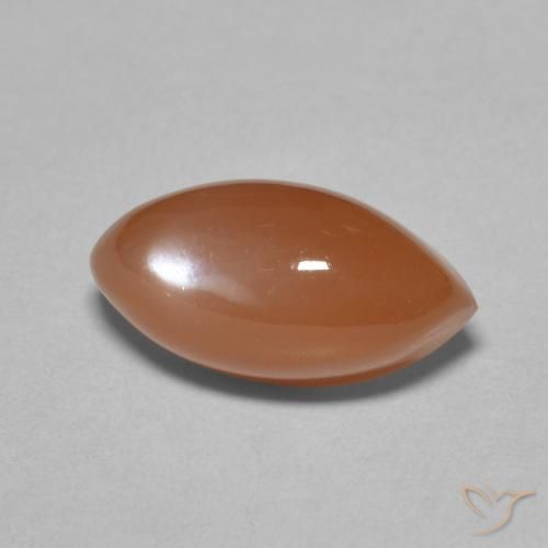 4.68 ct Orange Moonstone Stone, Natural Moonstone in Marquise Cabochon Shape for Sale