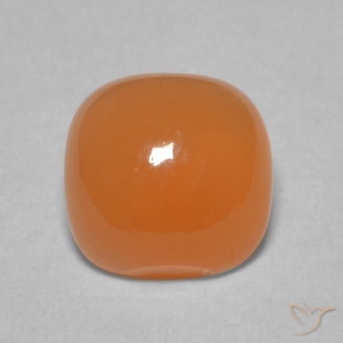 1.93ct Natural Warm Apricot Orange Moonstone, Cushion, Translucent