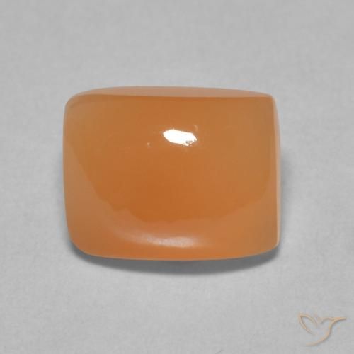 2.38ct Natural Warm Apricot Orange Moonstone, Cushion, Translucent
