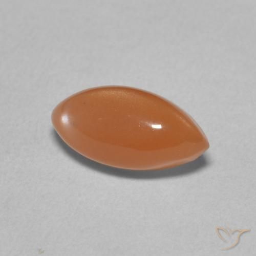 1.45 ct Orange Moonstone Stone, Natural Moonstone in Marquise Cabochon Shape for Sale