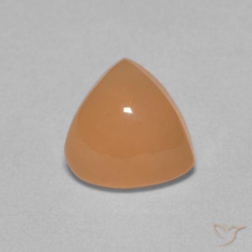 1.61ct Natural Cantaloupe Orange Moonstone, Trillion, Translucent
