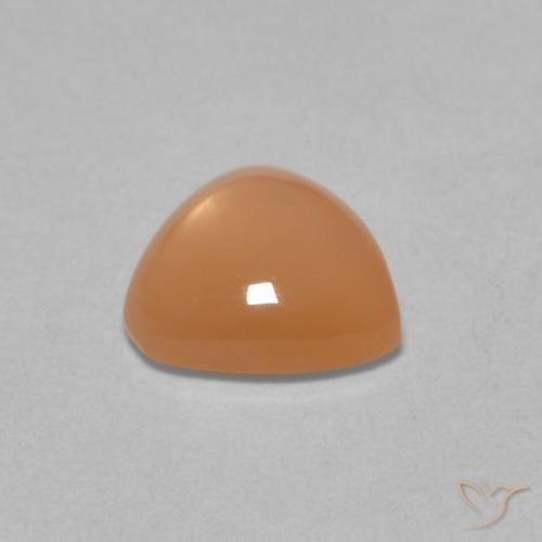 Moonstone Gemstone in 8 x 7.6 mm Size for Sale, Moonstone Stone in Cantaloupe Orange Color