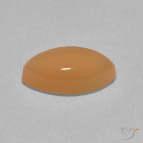 Moonstone Gemstone in 10.3 x 5.7 mm Size for Sale, Moonstone Stone in Peach Orange Color