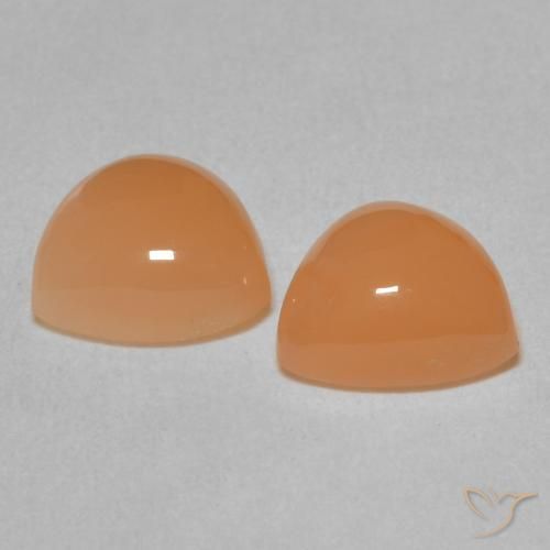 Moonstone Gemstones in 8 x 8 mm (calibrated) Size for Sale, Moonstone Stones in Medium Orange Color