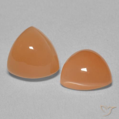3.80 ctw Orange Moonstone Stones, Natural Moonstone in Trillion Cabochon Shape for Sale