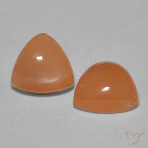 3.60 ctw Orange Moonstone Stones, Natural Moonstone in Trillion Cabochon Shape for Sale