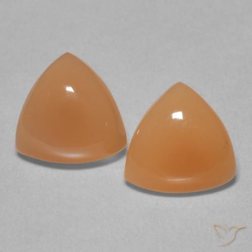 2.76ctw Natural Light Reddish Orange Moonstone, Trillion, Translucent