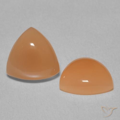 2.76 ctw Orange Moonstone Stones, Natural Moonstone in Trillion Cabochon Shape for Sale