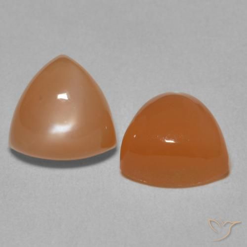 4.36 ctw Orange Moonstone Stones, Natural Moonstone in Trillion Cabochon Shape for Sale