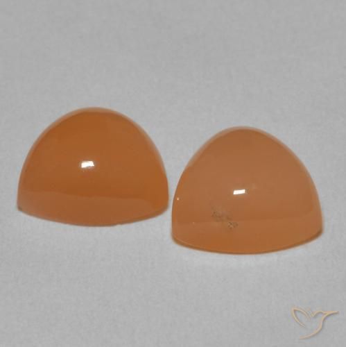 Moonstone Gemstones in 8 x 8 mm (calibrated) Size for Sale, Moonstone Stones in Cantaloupe Orange Color