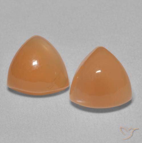 3.97ctw Natural Medium Orange Moonstone, Trillion, Translucent