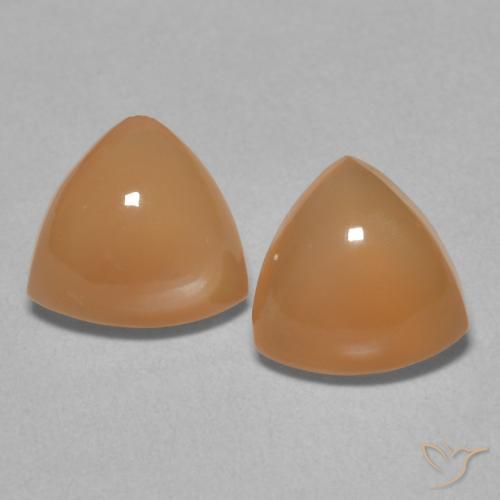 3.14ctw Natural Warm Apricot Orange Moonstone, Trillion, Translucent