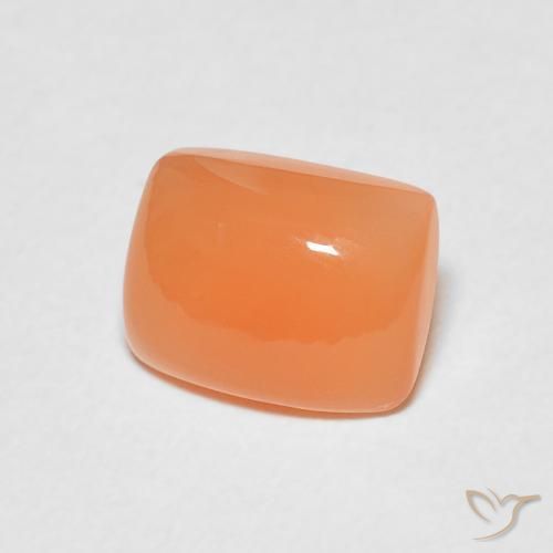 2.17 ct Orange Moonstone Stone, Natural Moonstone in Cushion Cabochon Shape for Sale