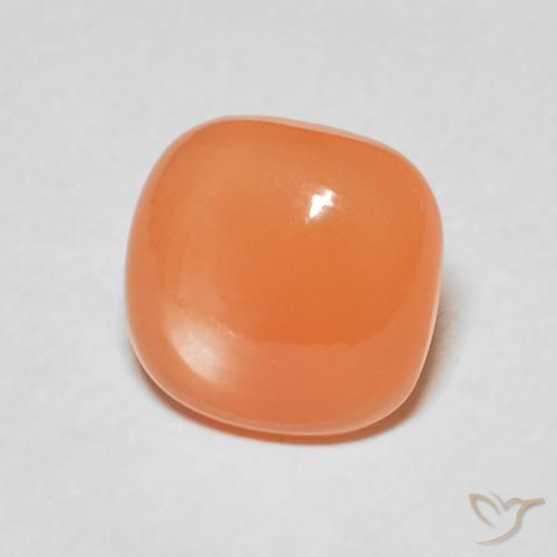 1.80 ct Orange Moonstone Stone, Natural Moonstone in Cushion Cabochon Shape for Sale