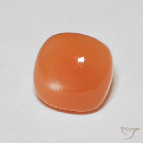 2.15 ct Orange Moonstone Stone, Natural Moonstone in Cushion Cabochon Shape for Sale