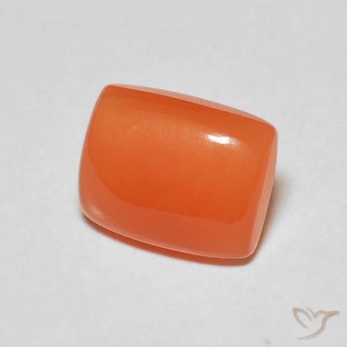 2.12 ct Orange Moonstone Stone, Natural Moonstone in Cushion Cabochon Shape for Sale