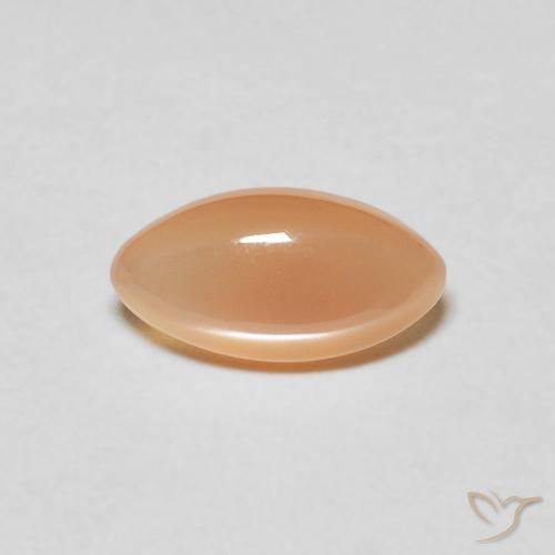 1.03 ct Orange Moonstone Gemstone, Moonstone Gem in Marquise Cabochon Shape for Sale.