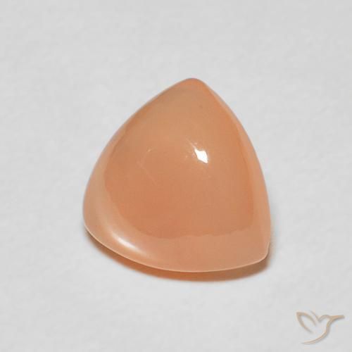 1.38 ct Orange Moonstone Stone, Natural Moonstone in Trillion Cabochon Shape for Sale