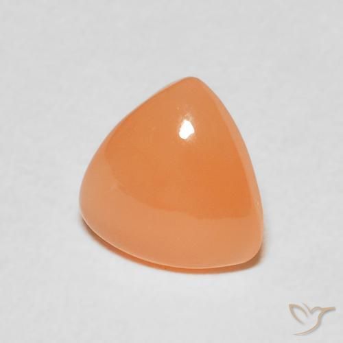 1.27 ct Orange Moonstone Stone, Natural Moonstone in Trillion Cabochon Shape for Sale