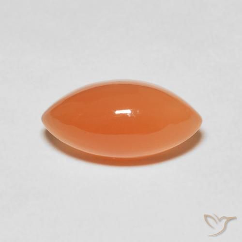 3.72ct Natural Warm Apricot Orange Moonstone, Marquise, Translucent