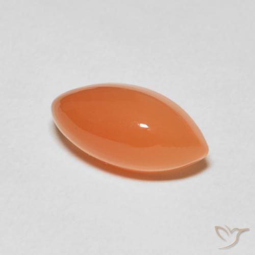 3.72 ct Orange Moonstone Stone, Natural Moonstone in Marquise Cabochon Shape for Sale