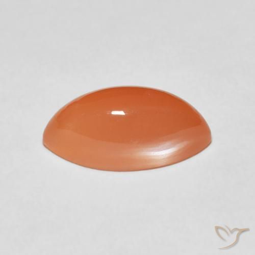 Moonstone Gemstone in 14 x 7 mm (calibrated) Size for Sale, Moonstone Stone in Warm Apricot Orange Color