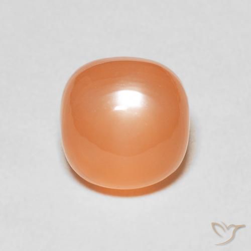 2.42ct Natural Light Reddish Orange Moonstone, Cushion, Translucent
