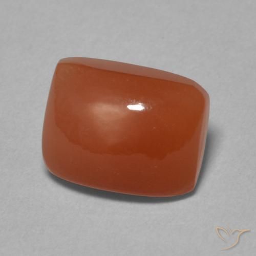 2.46 ct Orange Moonstone Stone, Natural Moonstone in Cushion Cabochon Shape for Sale