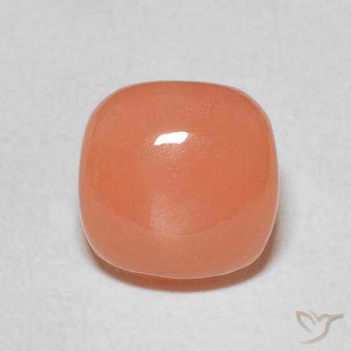 2.32ct Natural Cantaloupe Orange Moonstone, Cushion, Translucent