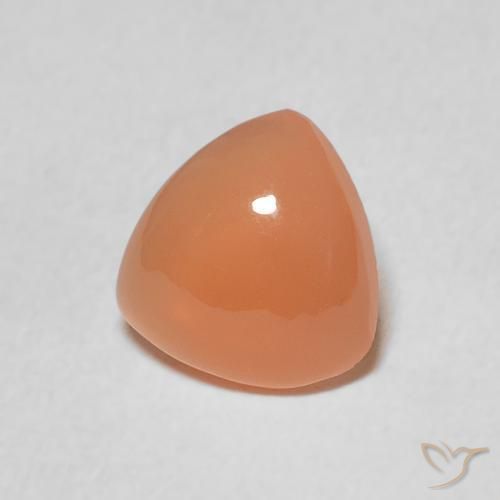 1.41 ct Orange Moonstone Stone, Natural Moonstone in Trillion Cabochon Shape for Sale