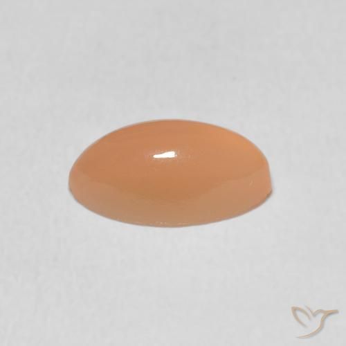 Moonstone Gemstone in 10 x 5.3 mm Size for Sale, Moonstone Stone in Cantaloupe Orange Color