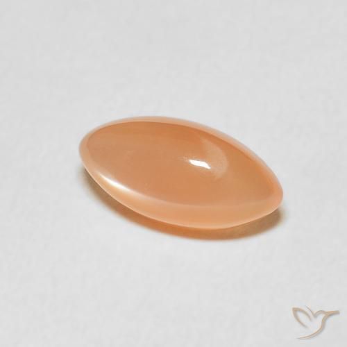 1.25 ct Orange Moonstone Stone, Natural Moonstone in Marquise Cabochon Shape for Sale