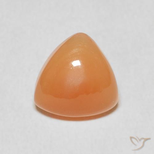 1.60ct Natural Cantaloupe Orange Moonstone, Trillion, Translucent