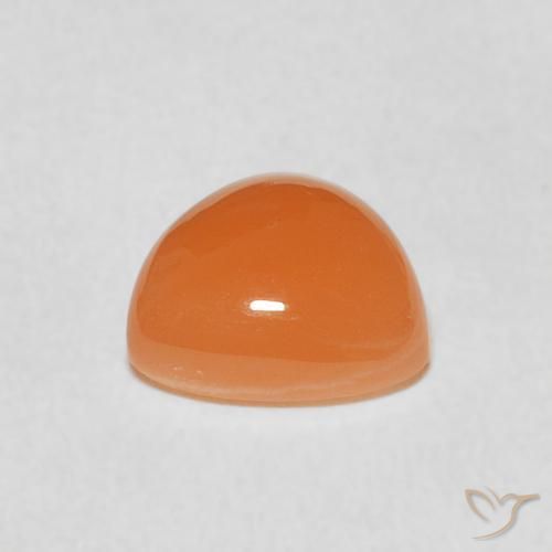 Moonstone Gemstone in 8 x 8 mm (calibrated) Size for Sale, Moonstone Stone in Cantaloupe Orange Color