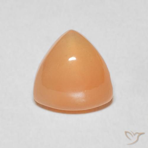 1.67ct Natural Medium Orange Moonstone, Trillion, Translucent
