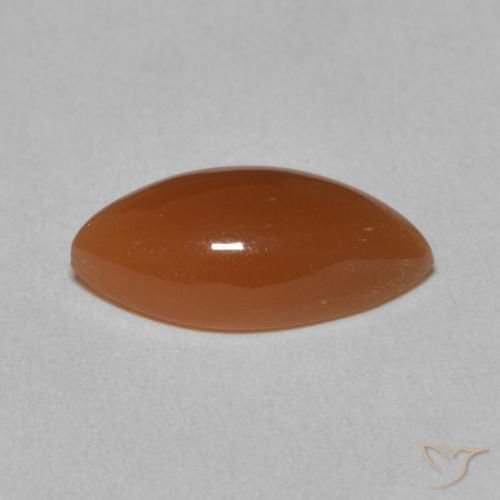 Moonstone Gemstone in 14 x 7 mm (calibrated) Size for Sale, Moonstone Stone in Deep Reddish Orange Color