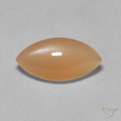 2.87ct Natural Medium Light-Orange Moonstone, Marquise, Translucent