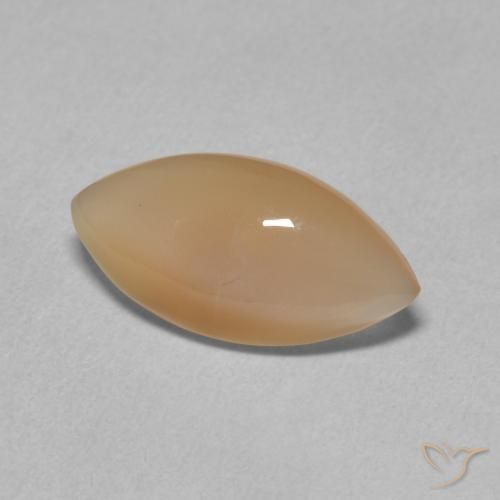 2.34 ct Orange Moonstone Stone, Natural Moonstone in Marquise Cabochon Shape for Sale