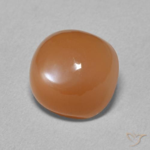 2.46 ct Orange Moonstone Stone, Natural Moonstone in Cushion Cabochon Shape for Sale