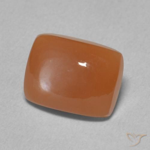 2.25 ct Orange Moonstone Stone, Natural Moonstone in Cushion Cabochon Shape for Sale