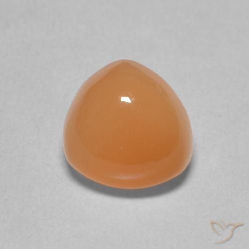 2.19ct Natural Medium Orange Moonstone, Trillion, Translucent