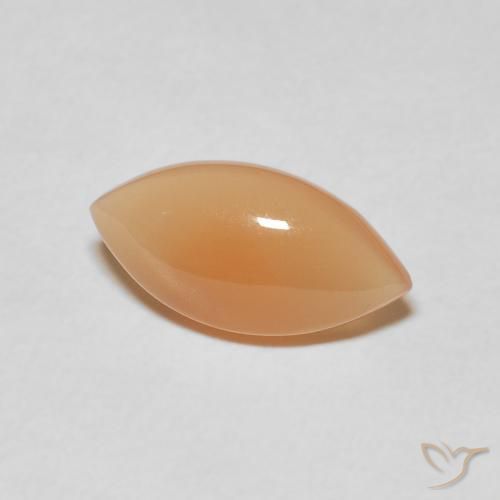 2.52 ct Orange Moonstone Stone, Natural Moonstone in Marquise Cabochon Shape for Sale