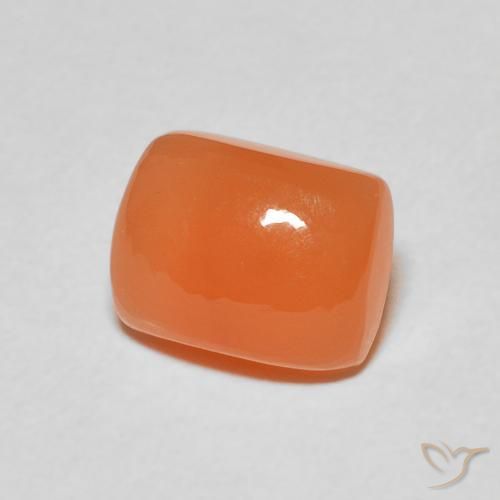 2.66 ct Orange Moonstone Stone, Natural Moonstone in Cushion Cabochon Shape for Sale
