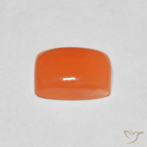 Moonstone Gemstone in 9 x 7 mm (calibrated) Size for Sale, Moonstone Stone in Reddish Orange Color