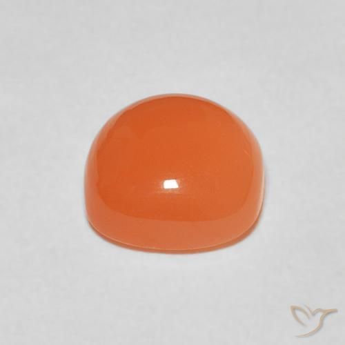 Moonstone Gemstone in 8 x 8 mm (calibrated) Size for Sale, Moonstone Stone in Deep Orange Color
