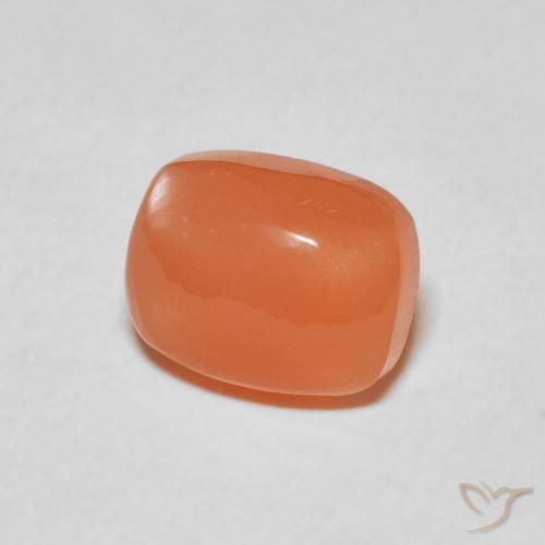 2.21 ct Orange Moonstone Stone, Natural Moonstone in Cushion Cabochon Shape for Sale